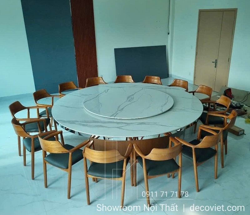bàn ăn tròn mặt đá 20 ghế