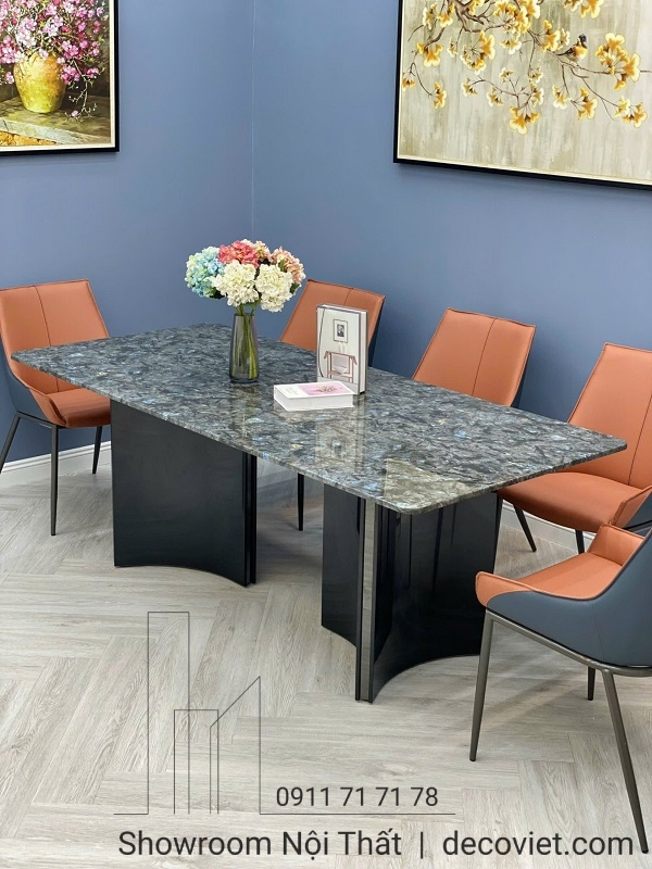 bàn ăn mặt đá 8 ghế cao cấp