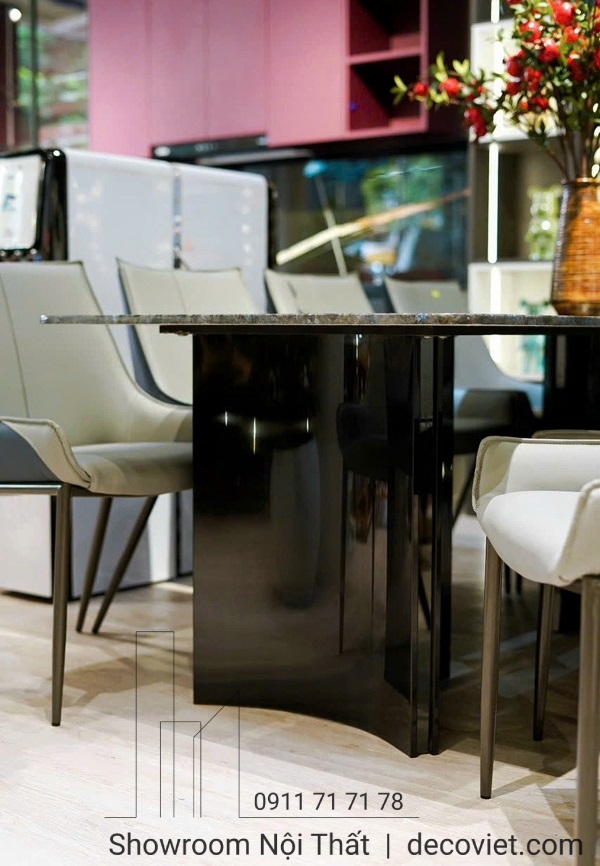 bàn ăn 8 ghế mặt đá cẩm thạch