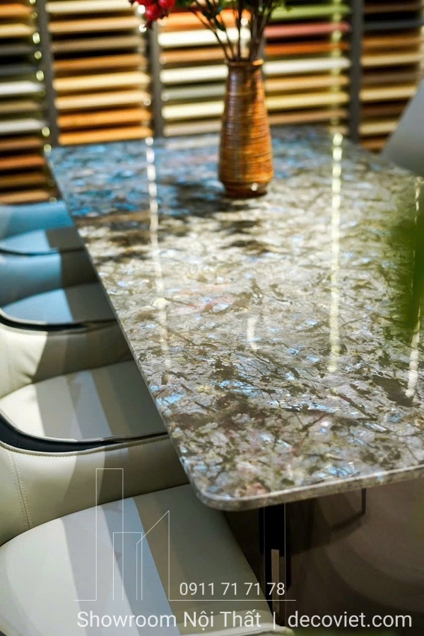 bàn ăn mặt đá 8 người