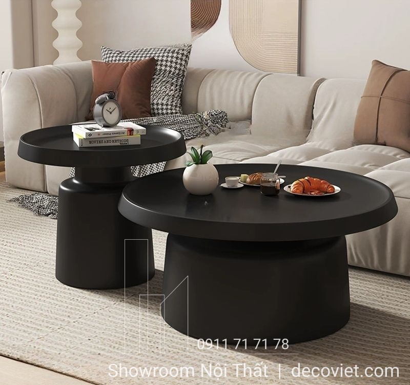 bàn trà tròn đôi hiện đại