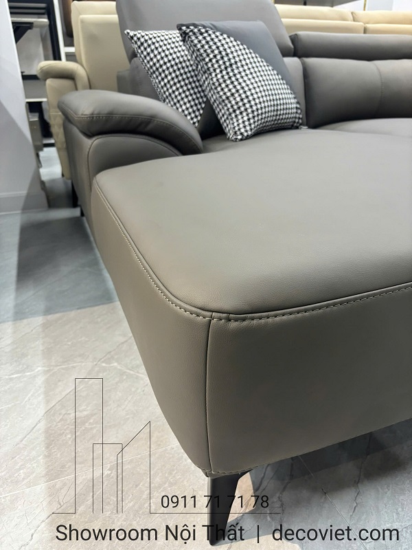 sofa chữ L da bò thật