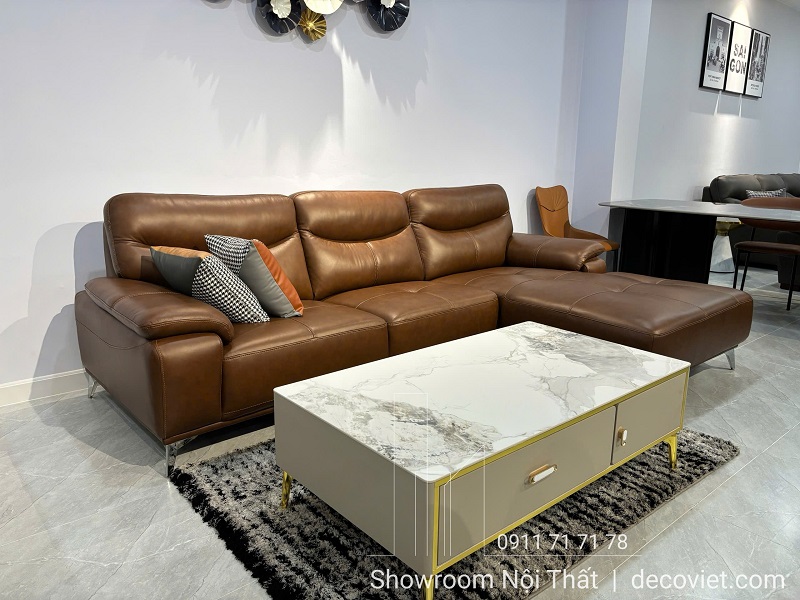Ghế Sofa Da Bò Thật Tạo Điểm Nhấn Cho Phòng Khách Nhà BạN