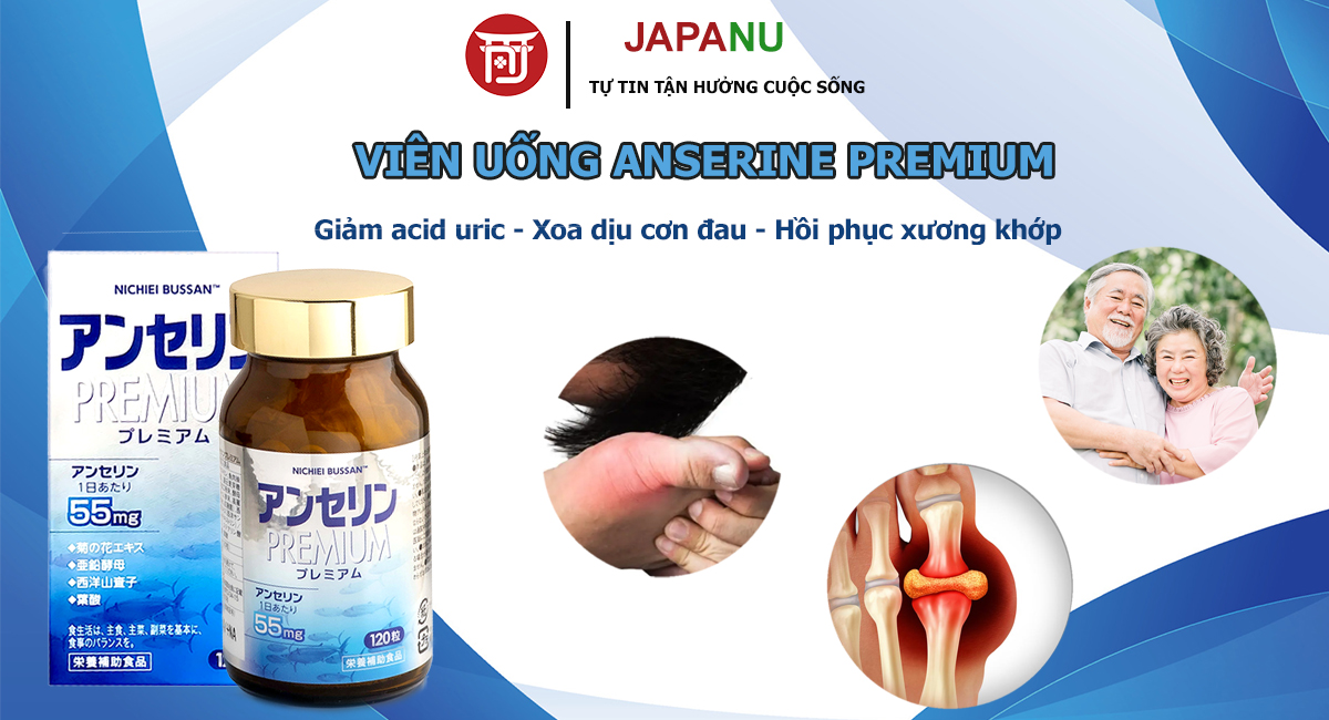 Công dụng viên uống điều trị Gout Anserine Premium 120 Viên