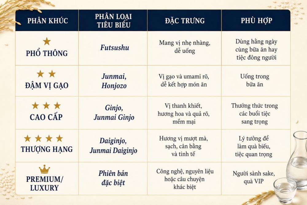 Sake Phổ Thông Và Sake Luxury Khác Nhau Như Thế Nào?