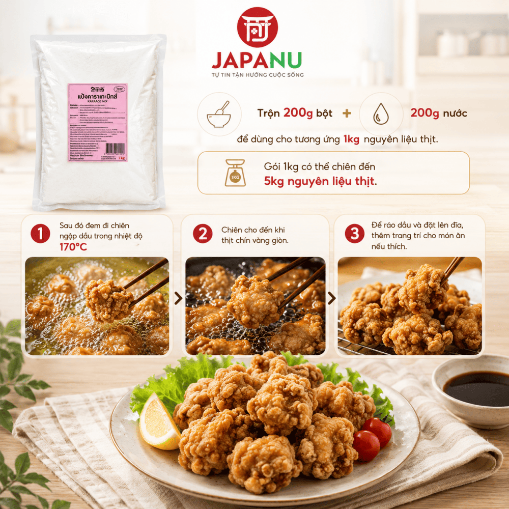 Hướng Dẫn Sử Dụng Bột Chiên Gà Karaage Mix