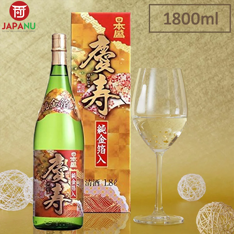 Rượu Keiju Junkinpakuiri Futsushu 1800ml Nhật Bản chứa vảy vàng