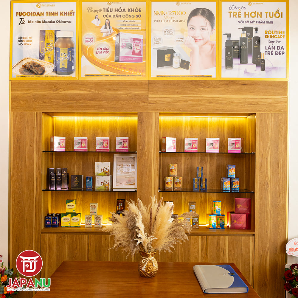 Không gian trưng bày thực phẩm bảo vệ sức khỏe Nichiei Bussan theo phong cách Nhật Bản