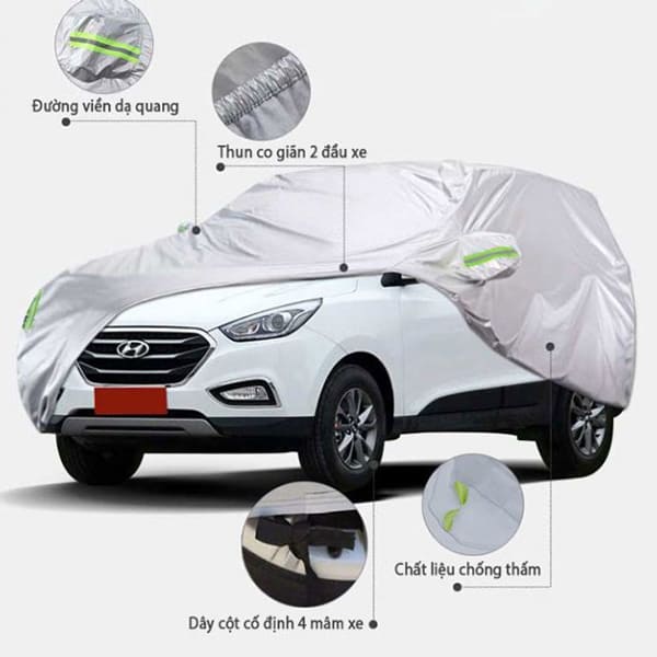 bạt phủ ô tô 3 lớp chống nước