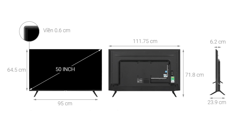 Android Tivi Casper 50UGA610 4K 50 inch