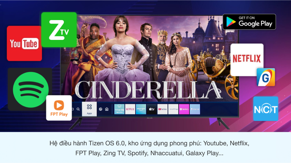 Smart Tivi Samsung 4K 50 inch 50AU7700 UHD Mới 2025