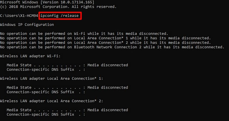 Laptop không có Wifi