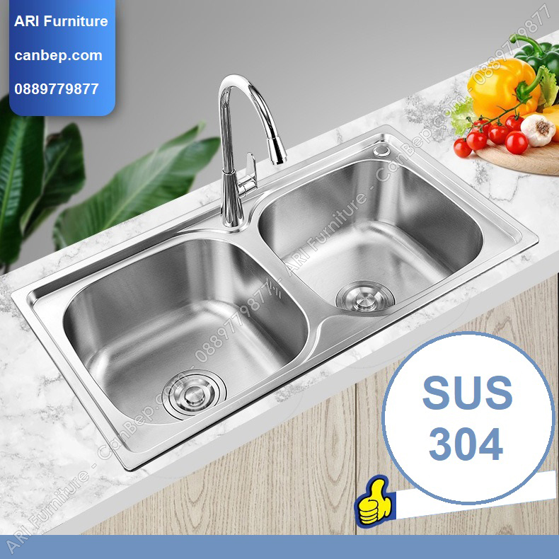 Chậu Rửa Chén 78x43cm - inox 304