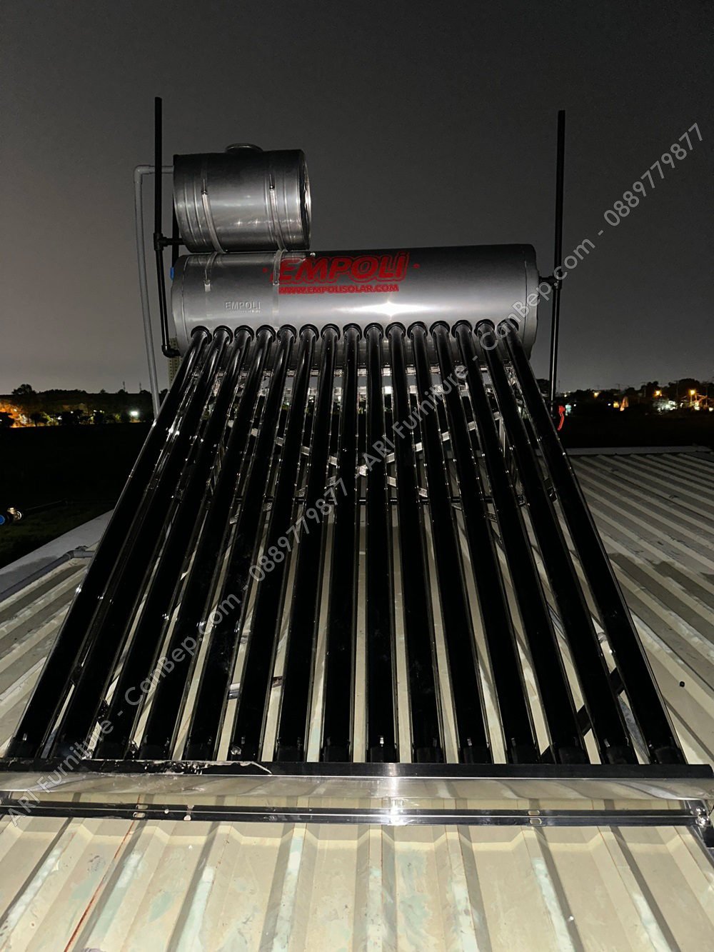 Máy Nước Nóng Năng Lượng Mặt Trời Empoli 180 Lít (18 Ống) inox 304
