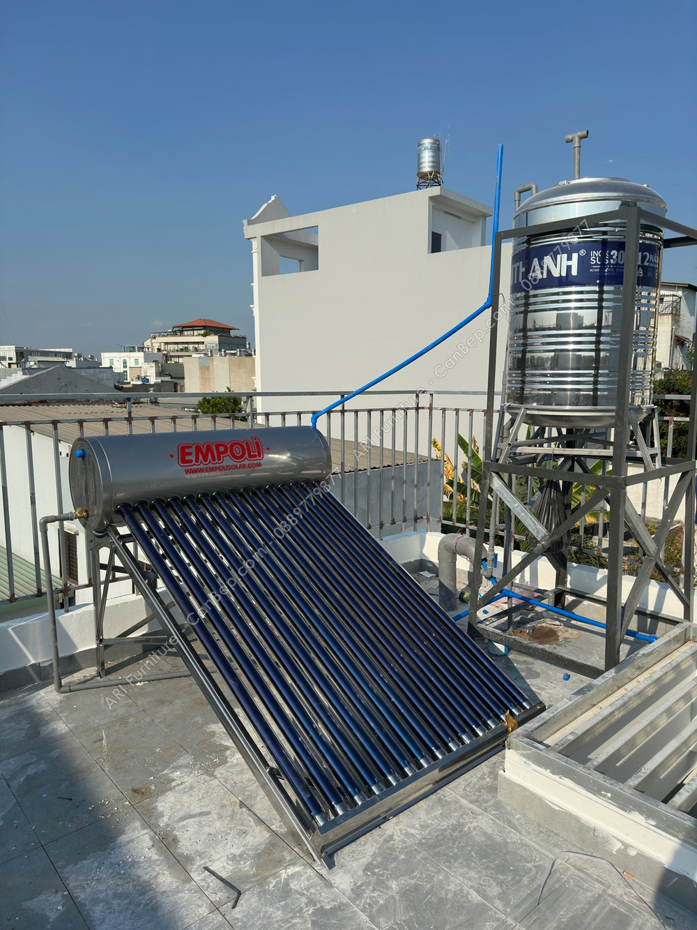 Máy Nước Nóng Năng Lượng Mặt Trời Empoli 180 Lít (18 Ống) inox 304