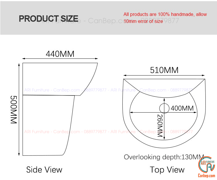 Lavabo Chân Treo LWB02 Trắng