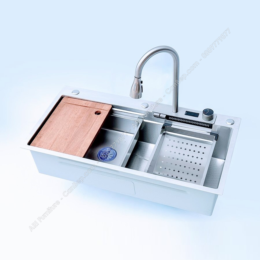 Chậu Rửa Chén 90x46cm Vòi Nhiệt Độ Dày 3.0mm - inox 304