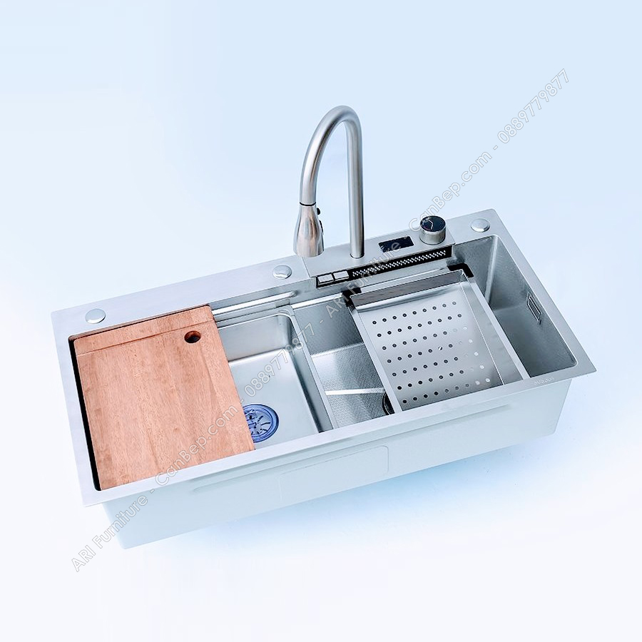 Chậu Rửa Chén 90x46cm Vòi Nhiệt Độ Dày 3.0mm - inox 304