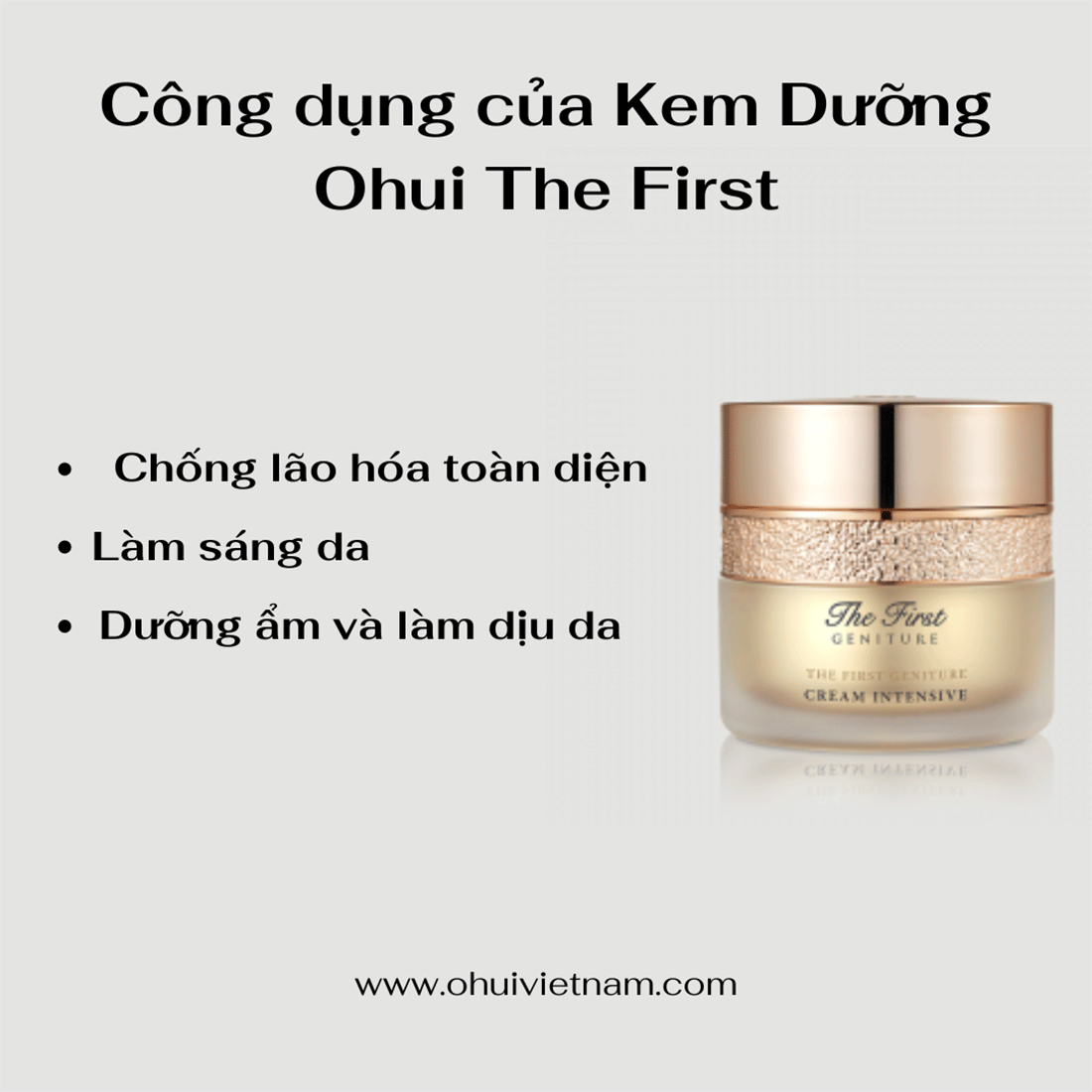 công dụng của kem dưỡng ohui the first