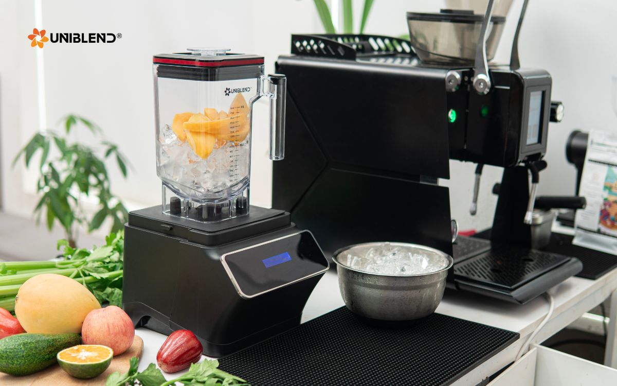 Máy xay công nghiệp Uniblend One Touch sở hữu thiết kế tinh tế và sang trọng, phù hợp để trưng bày tại các quầy pha chế chuyên nghiệp