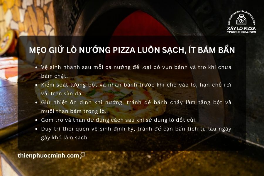 Mẹo giữ lò nướng pizza luôn sạch, ít bám bẩn