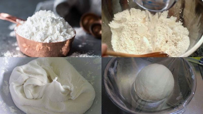 Vỏ bánh được làm từ bột nếp trắng