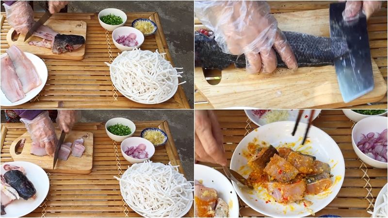 5: Quá trình làm thịt, sơ chế cá lóc