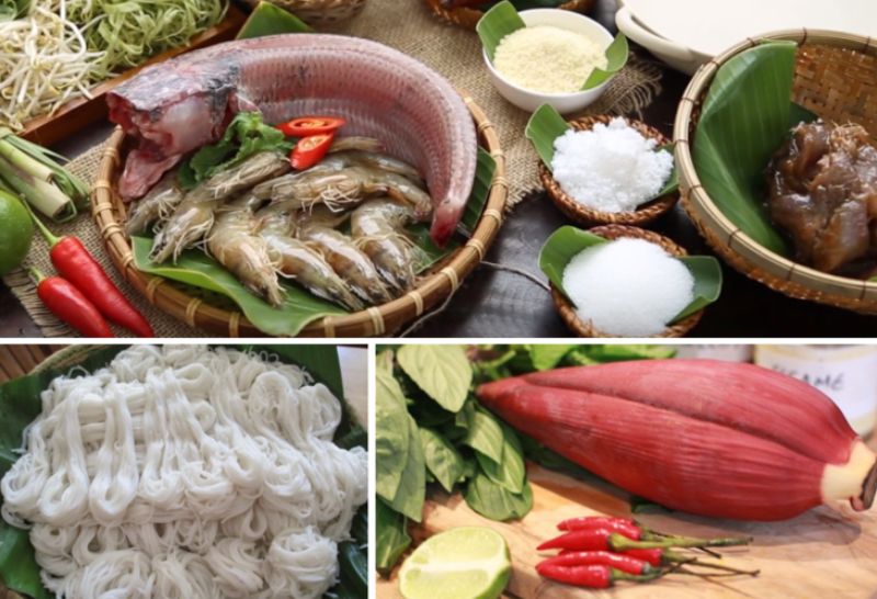 1: Những nguyên liệu chính của món bún