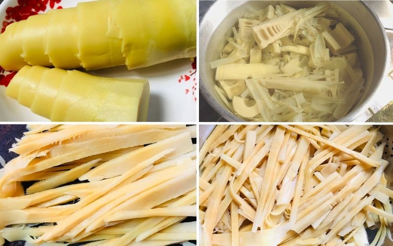 Măng tươi bạn có thể cắt nhỏ, hoặc xé sợi tùy sở thích