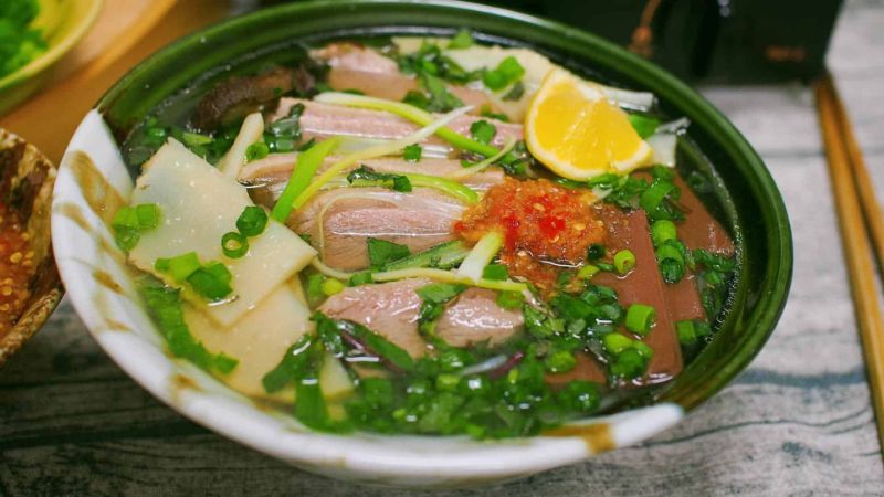 Thành phẩm bún vịt nấu măng thơm ngon