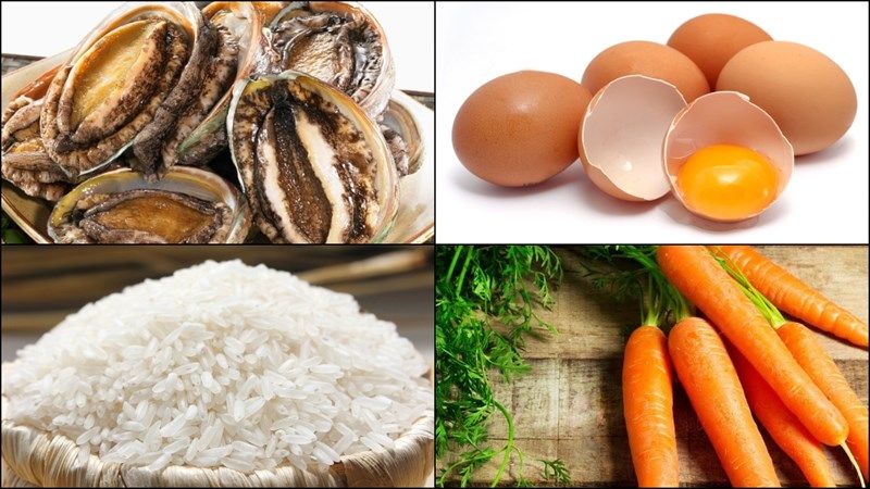 Nguyên liệu cơ bản cho món cháo bào ngư trứng