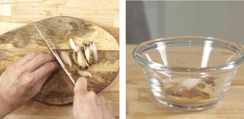 Bào ngư được sơ chế tương tự như cách trên