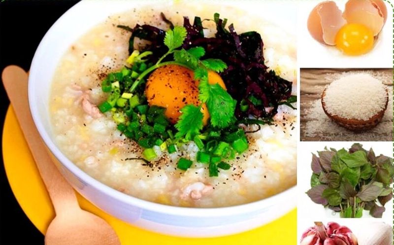 Ảnh 6: Thêm một hạt tiêu, lòng đỏ trứng gà giúp cháo nhiều chất dinh dưỡng hơn