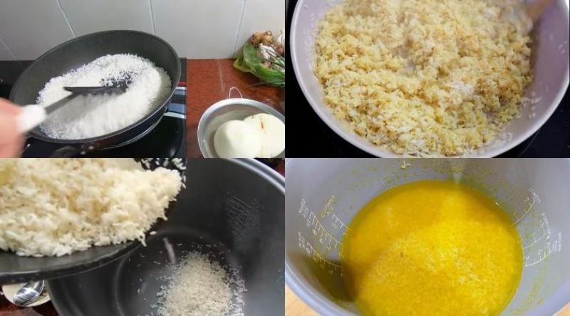 5: Nên nấu cơm gà với nước luộc gà để đảm bảo mùi thơm, vị ngọt của cơm