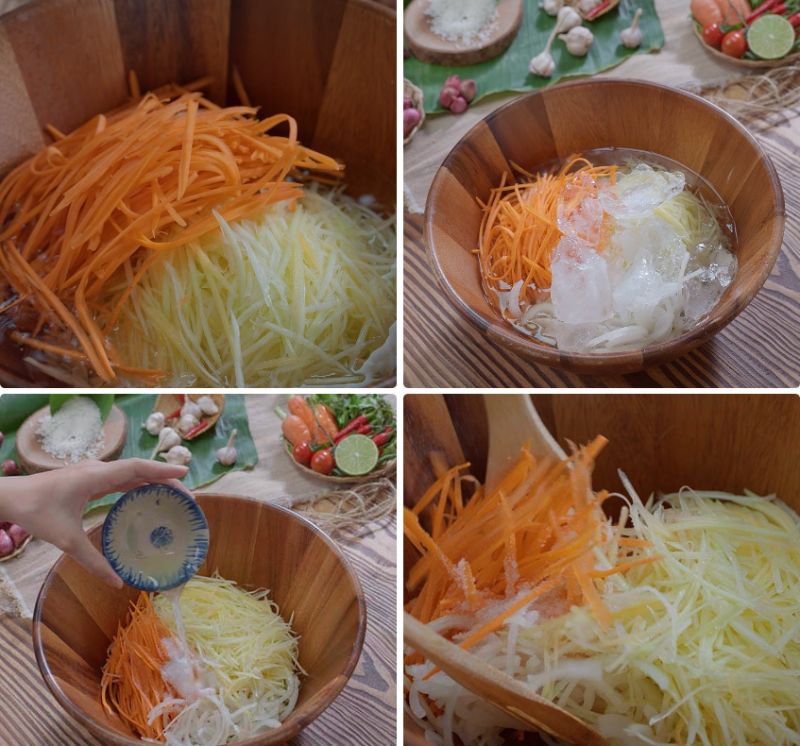 Ảnh 6: Các bước làm gỏi ăn kèm với cơm gà để chống ngán