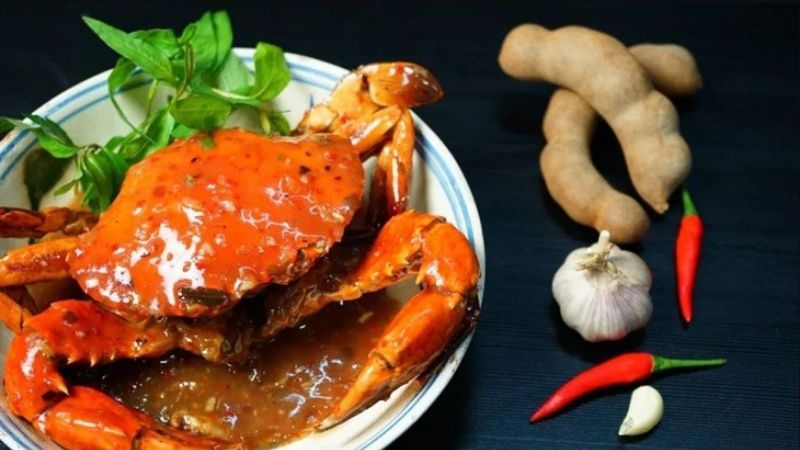 Ảnh 10: Một đĩa cua rang me được trình bày đẹp mắt