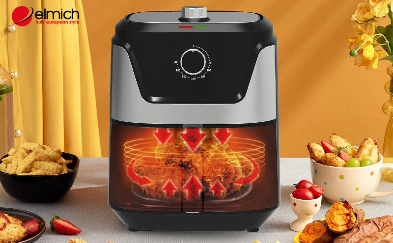Hình 1: Nồi chiên không dầu dùng sức nóng không khí để làm chín thức ăn vàng giòn thay vì dầu mỡ