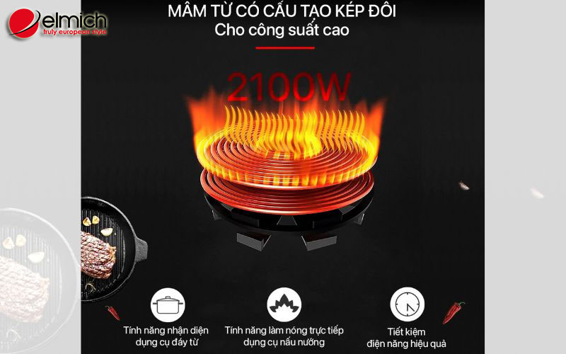 Hình 2: Bếp từ đơn loại nào tốt, bạn nên chọn công suất bếp từ đơn từ 2000W – 2100W