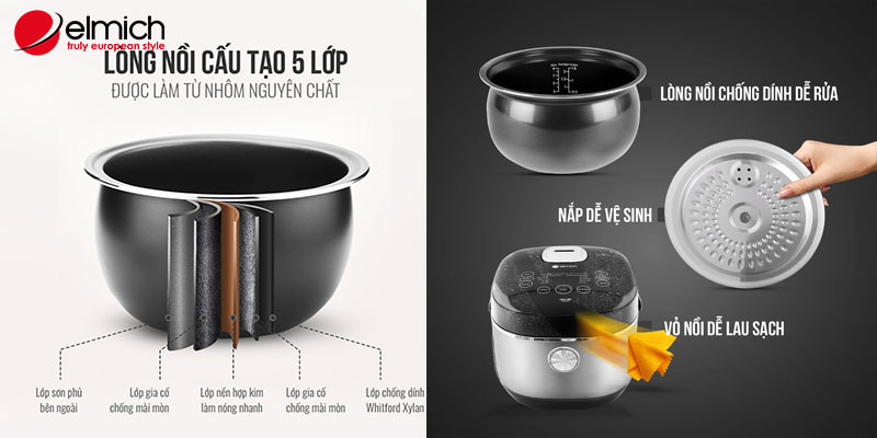 Hình 2: Lòng nồi cơm điện đóng vai trò quan trọng giúp cơm ngon hơn
