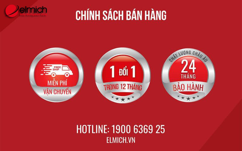 Hình 3: Các chính sách bảo hành vào đổi trả của Elmich rất hấp dẫn