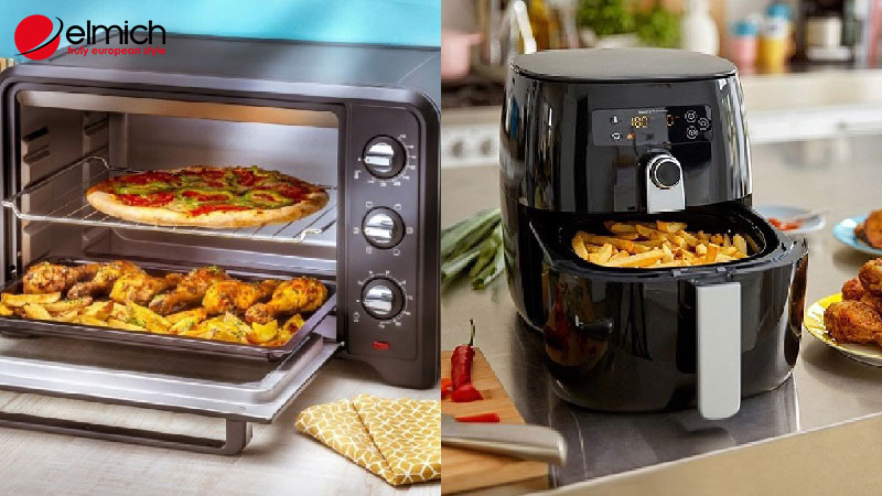 Hình 3: Công suất và dung tích lò nướng lớn hơn nồi chiên không dầu