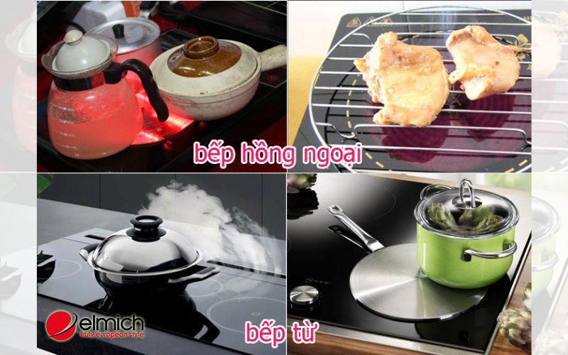 Hình 4: Đồ ăn có thể nướng được trực tiếp trên bếp hồng ngoại còn bếp từ thì không