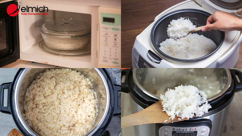 Hình 5: Sử dụng lò vi sóng để xử lý tình huống nồi cao tần nấu cơm bị sống