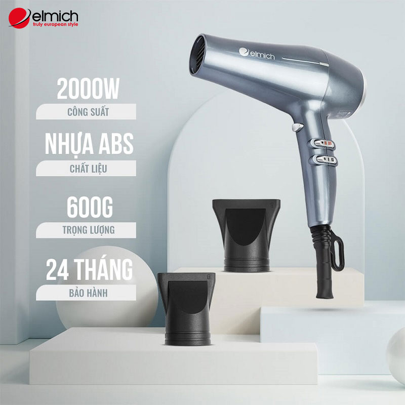 Hình 6: Máy sấy ion Elmich sở hữu vẻ ngoài hiện đại