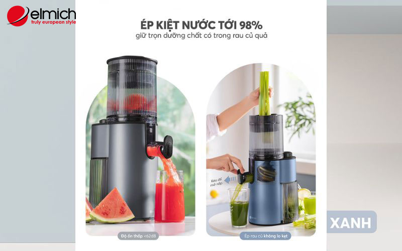 Hình 7: Máy ép chậm JEE-8758OB với công suất 240W giúp vắt kiệt đến 98%