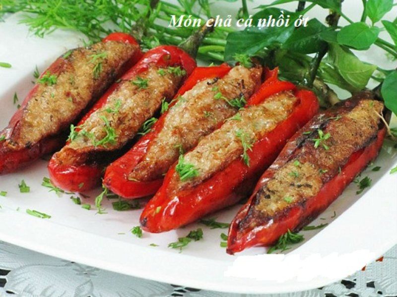 Chả cá thác lác nhồi ớt cực hợp với món lẩu mắm