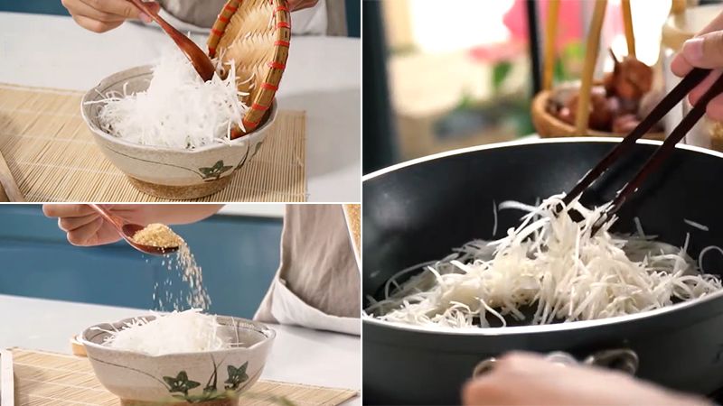 Ảnh 4: Cách xào dừa sợi