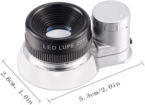 Kính lúp LUPE 20X có đèn soi trang sức, đá quý