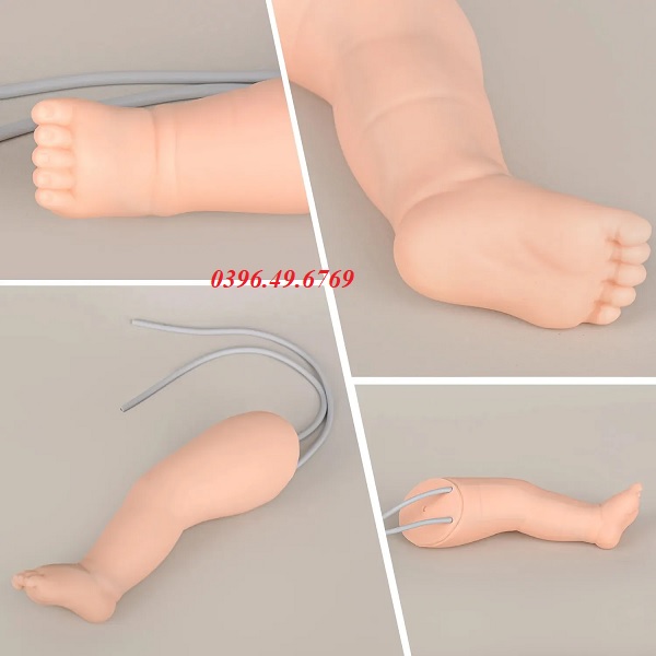 Mô hình tiêm truyền tĩnh mạch chân cho trẻ sơ sinh nhi khoa GD/HS34