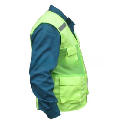 Áo vải lưới di lê có phản quang vàng chanh